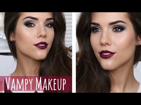Vampy Makeup Tutorial | Winged Eye Liner, Brown Eyes & Vampy Lips