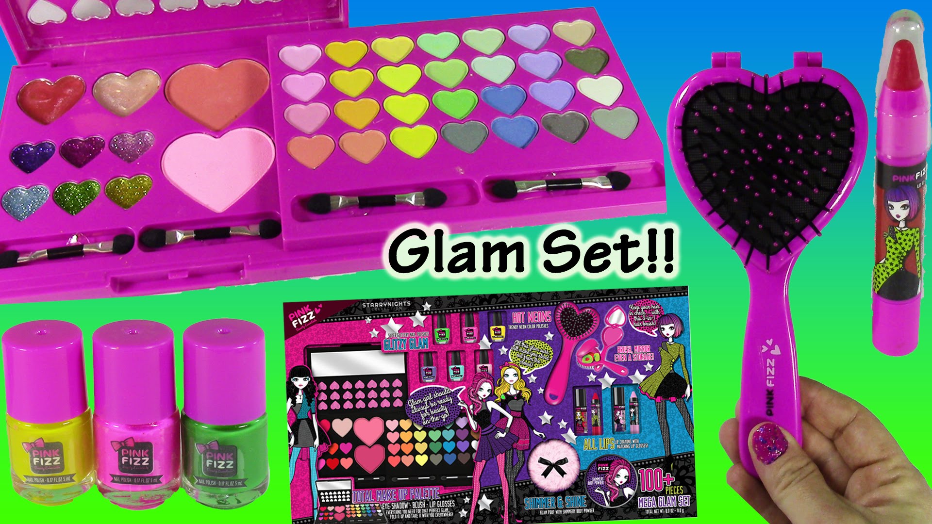 Pink Fizz Mega Glam Set Starry Nights! Lip Gloss BLush Eyeshadow! Makeup for Girls! Beauty Review