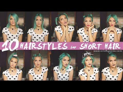 10 EASY HAIRSTYLES for SHORT HAIR by VINTAGEENA || PART II