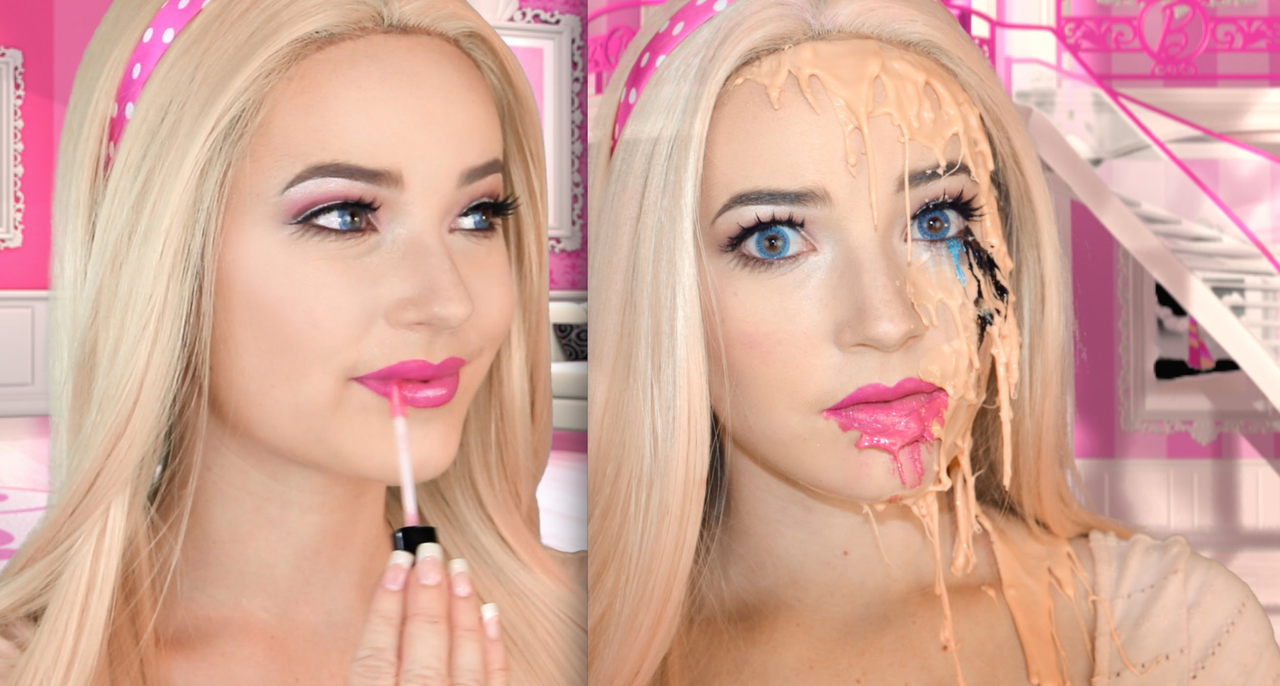 Melting Barbie Halloween Makeup Tutorial