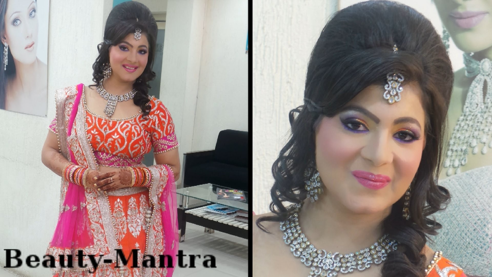 Indian Wedding Makeup – Neon Party Look – Complete Hair And Makeup