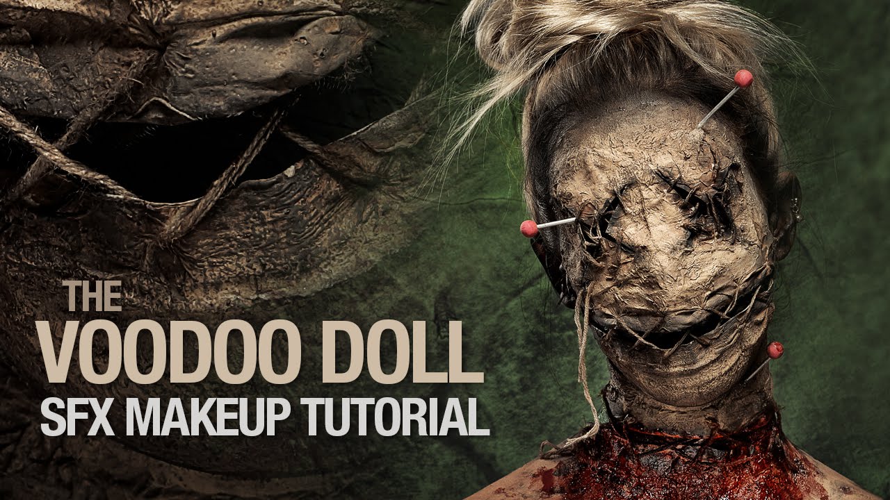 Voodoo doll Halloween makeup tutorial