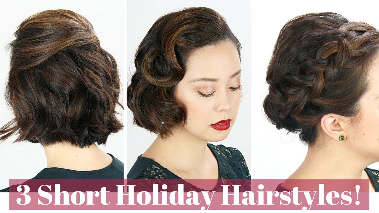 3 Short Hair Holiday Hairstyles!