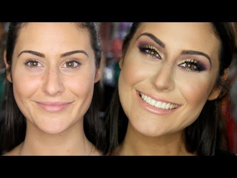 Purple & Gold Makeup Look for BROWN Eyes! +FULL FACE!