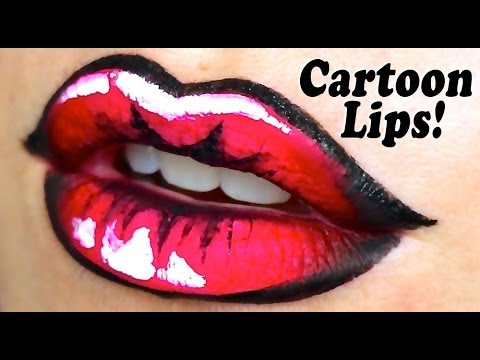 Cartoon Lips Makeup Tutorial :)
