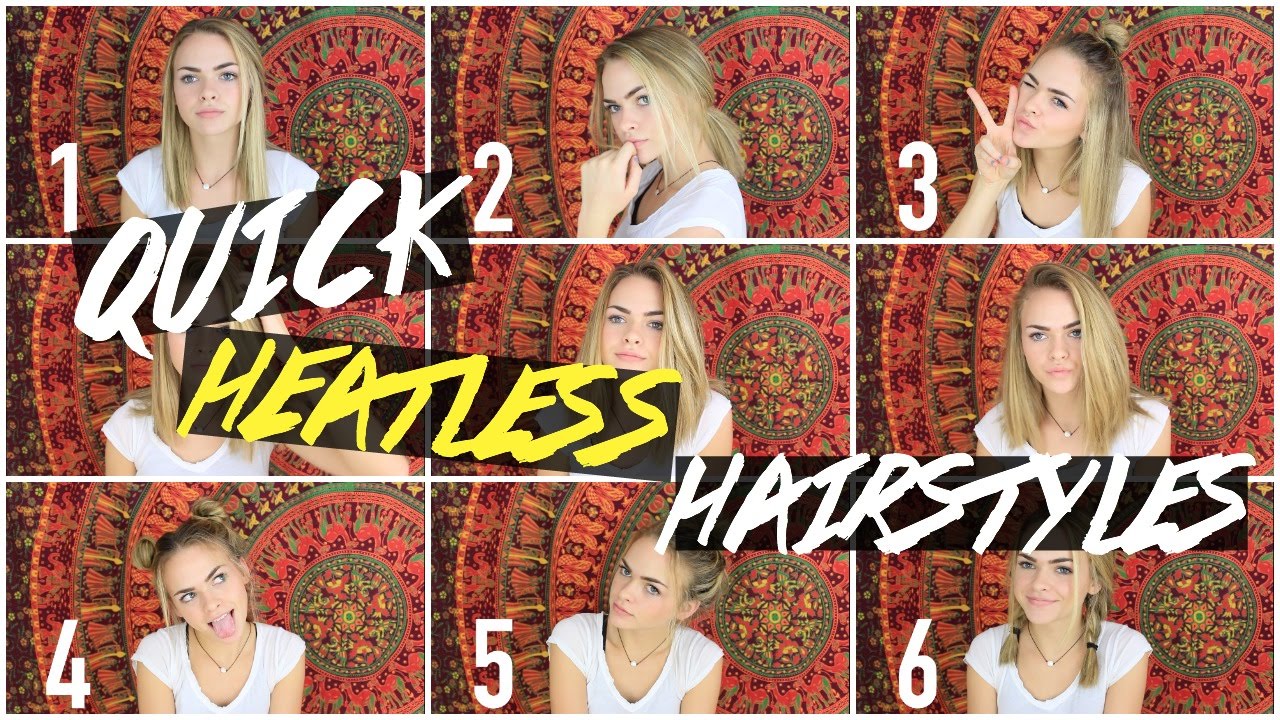 6 QUICK, EASY & HEATLESS HAIRSTYLES (for short hair)